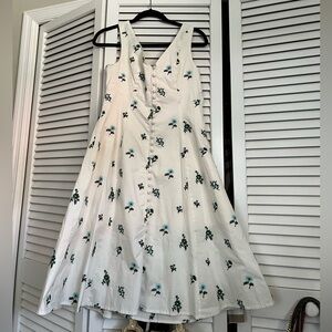 Anthropologie White Embroidery detailed white dress.